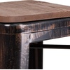 image:imageFlash Furniture Lily 30 High Backless Black Metal Barstool with Square Wood SeatBlackantique Gold