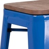 image:imageFlash Furniture Lily 30 High Backless Black Metal Barstool with Square Wood SeatBlue
