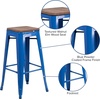 image:imageFlash Furniture Lily 30 High Backless Black Metal Barstool with Square Wood SeatBlue