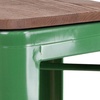 image:imageFlash Furniture Lily 30 High Backless Black Metal Barstool with Square Wood SeatGreen