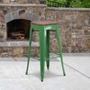 image:imageFlash Furniture Lily 30 High Backless Black Metal Barstool with Square Wood SeatGreen