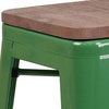 image:imageFlash Furniture Lily 30 High Backless Black Metal Barstool with Square Wood SeatGreen
