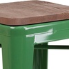 image:imageFlash Furniture Lily 30 High Backless Black Metal Barstool with Square Wood SeatGreen