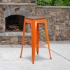 image:imageFlash Furniture Lily 30 High Backless Black Metal Barstool with Square Wood SeatOrange