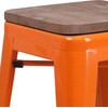 image:imageFlash Furniture Lily 30 High Backless Black Metal Barstool with Square Wood SeatOrange