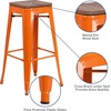 image:imageFlash Furniture Lily 30 High Backless Black Metal Barstool with Square Wood SeatOrange