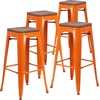 image:imageFlash Furniture Lily 30 High Backless Black Metal Barstool with Square Wood SeatOrange