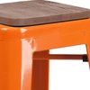 image:imageFlash Furniture Lily 30 High Backless Black Metal Barstool with Square Wood SeatOrange