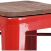 image:imageFlash Furniture Lily 30 High Backless Black Metal Barstool with Square Wood SeatRed