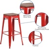 image:imageFlash Furniture Lily 30 High Backless Black Metal Barstool with Square Wood SeatRed