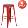 image:imageFlash Furniture Lily 30 High Backless Black Metal Barstool with Square Wood SeatRed