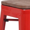image:imageFlash Furniture Lily 30 High Backless Black Metal Barstool with Square Wood SeatRed