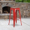 image:imageFlash Furniture Lily 30 High Backless Black Metal Barstool with Square Wood SeatRed