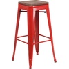 image:imageFlash Furniture Lily 30 High Backless Black Metal Barstool with Square Wood SeatRed