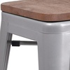 image:imageFlash Furniture Lily 30 High Backless Black Metal Barstool with Square Wood SeatSilver