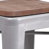 image:imageFlash Furniture Lily 30 High Backless Black Metal Barstool with Square Wood SeatSilver