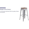 image:imageFlash Furniture Lily 30 High Backless Black Metal Barstool with Square Wood SeatSilver