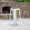 image:imageFlash Furniture Lily 30 High Backless Black Metal Barstool with Square Wood SeatWhite