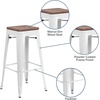 image:imageFlash Furniture Lily 30 High Backless Black Metal Barstool with Square Wood SeatWhite