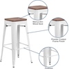 image:imageFlash Furniture Lily 30 High Backless Black Metal Barstool with Square Wood SeatWhite