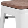 image:imageFlash Furniture Lily 30 High Backless Black Metal Barstool with Square Wood SeatWhite