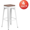 image:imageFlash Furniture Lily 30 High Backless Black Metal Barstool with Square Wood SeatWhite