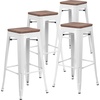 image:imageFlash Furniture Lily 30 High Backless Black Metal Barstool with Square Wood SeatWhite