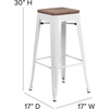 image:imageFlash Furniture Lily 30 High Backless Black Metal Barstool with Square Wood SeatWhite