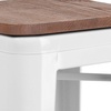 image:imageFlash Furniture Lily 30 High Backless Black Metal Barstool with Square Wood SeatWhite