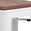 image:imageFlash Furniture Lily 30 High Backless Black Metal Barstool with Square Wood SeatWhite