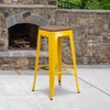 image:imageFlash Furniture Lily 30 High Backless Black Metal Barstool with Square Wood SeatYellow