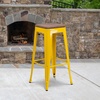 image:imageFlash Furniture Lily 30 High Backless Black Metal Barstool with Square Wood SeatYellow