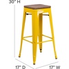 image:imageFlash Furniture Lily 30 High Backless Black Metal Barstool with Square Wood SeatYellow