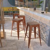 image:imageFlash Furniture Lily 30 High Metal Indoor Bar Stool with Wood Seat in Teal  Stackable Pack of 4Copper