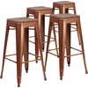 image:imageFlash Furniture Lily 30 High Metal Indoor Bar Stool with Wood Seat in Teal  Stackable Pack of 4Copper