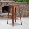 image:imageFlash Furniture Lily 30 High Metal Indoor Bar Stool with Wood Seat in Teal  Stackable Pack of 4Copper