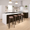 image:imageFlash Furniture Lily 30 High Metal Indoor Bar Stool with Wood Seat in Teal  Stackable Pack of 4Gun Metal
