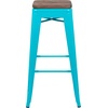 image:imageFlash Furniture Lily 30 High Metal Indoor Bar Stool with Wood Seat in Teal  Stackable Pack of 4Teal