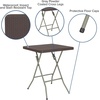image:imageFlash Furniture Linburgh Commercial Grade 195Foot Square Brown Rattan Plastic Folding Table