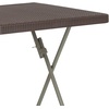 image:imageFlash Furniture Linburgh Commercial Grade 195Foot Square Brown Rattan Plastic Folding Table