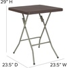 image:imageFlash Furniture Linburgh Commercial Grade 195Foot Square Brown Rattan Plastic Folding Table