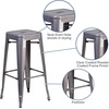 image:imageFlash Furniture Lincoln 30 High Backless Clear Coated Metal Indoor Barstool with Square SeatSet of 1
