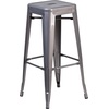 image:imageFlash Furniture Lincoln 30 High Backless Clear Coated Metal Indoor Barstool with Square SeatSet of 1