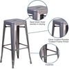image:imageFlash Furniture Lincoln 30 High Backless Clear Coated Metal Indoor Barstool with Square SeatSet of 4