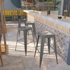image:imageFlash Furniture Lincoln 30 High Backless Clear Coated Metal Indoor Barstool with Square SeatSet of 4