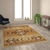 image:imageFlash Furniture Lodi Collection Southwestern Area Rug  Low Pile Brown Olefin Rug  2 x 3 Area Rug  Jute Backing  Hallway Entryway Bedroom Living RoomBeige