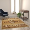 image:imageFlash Furniture Lodi Collection Southwestern Area Rug  Low Pile Brown Olefin Rug  2 x 3 Area Rug  Jute Backing  Hallway Entryway Bedroom Living RoomBeige