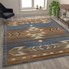 image:imageFlash Furniture Lodi Collection Southwestern Area Rug  Low Pile Brown Olefin Rug  2 x 3 Area Rug  Jute Backing  Hallway Entryway Bedroom Living RoomBlue