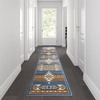 image:imageFlash Furniture Lodi Collection Southwestern Area Rug  Low Pile Brown Olefin Rug  2 x 3 Area Rug  Jute Backing  Hallway Entryway Bedroom Living RoomBlue