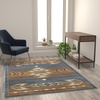 image:imageFlash Furniture Lodi Collection Southwestern Area Rug  Low Pile Brown Olefin Rug  2 x 3 Area Rug  Jute Backing  Hallway Entryway Bedroom Living RoomBlue